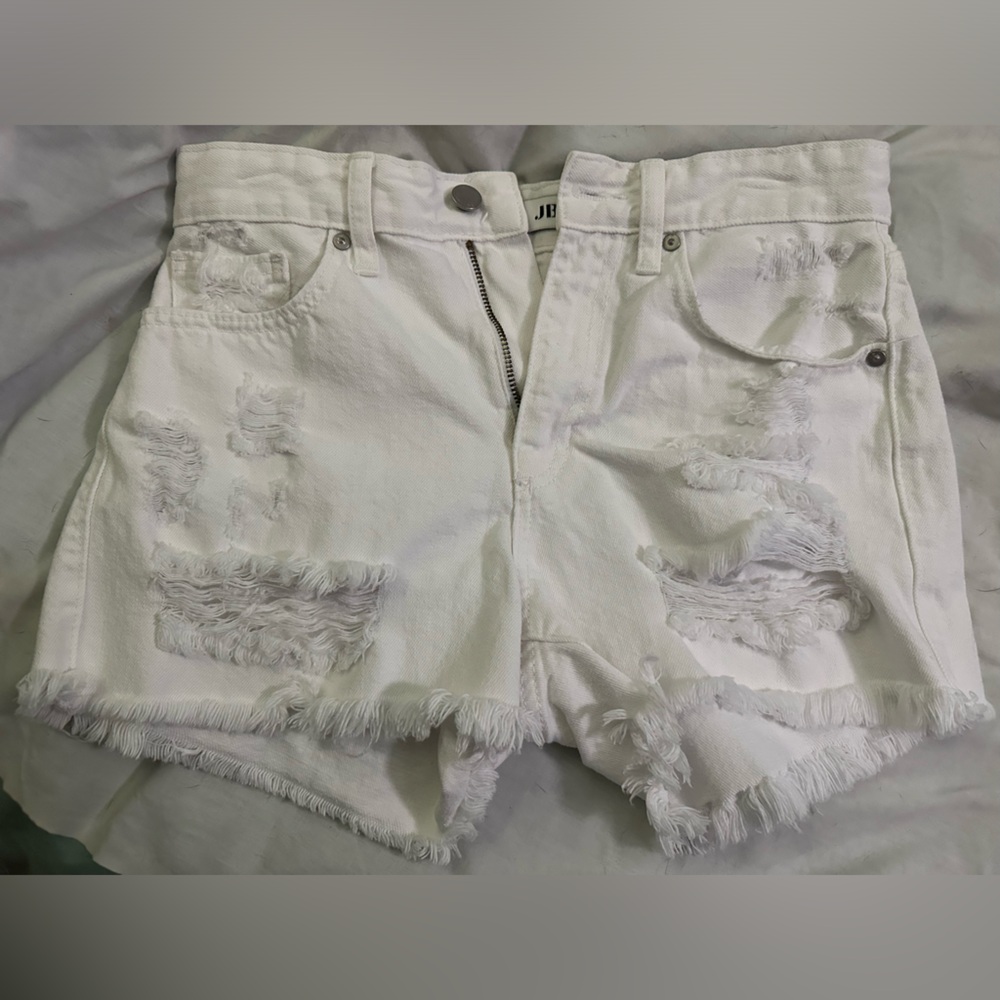 Just Black Denim White Jean Shorts